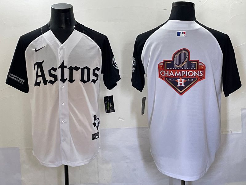 Men 2025 Houston Astros Blank White Black Five generations Joint Name Nike MLB Jersey style 28